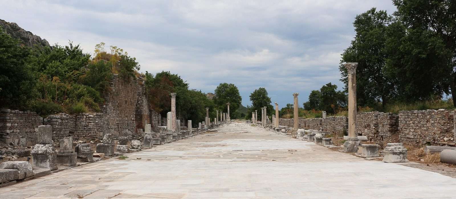 A colonnaded street at Ephesus, the traders’ road running from the commercial agora down toward the old harbor