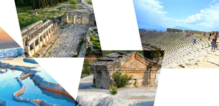 The ancient city of Hierapolis, above the terraces of Pamukkale
