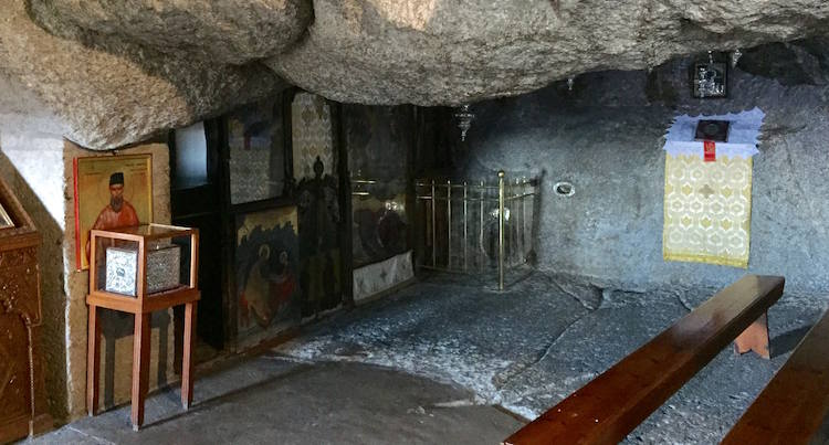 The Cave of the Apocalypse on Patmos, where the dictation is said to have taken place