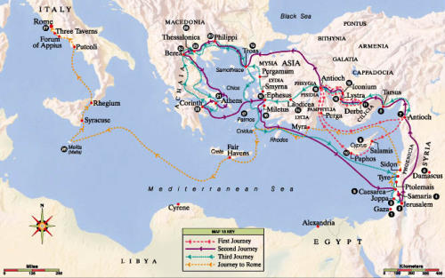 The missionary journeys of the Apostle Paul